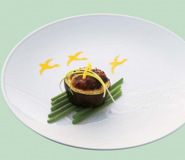 松に雁文大皿 (3)